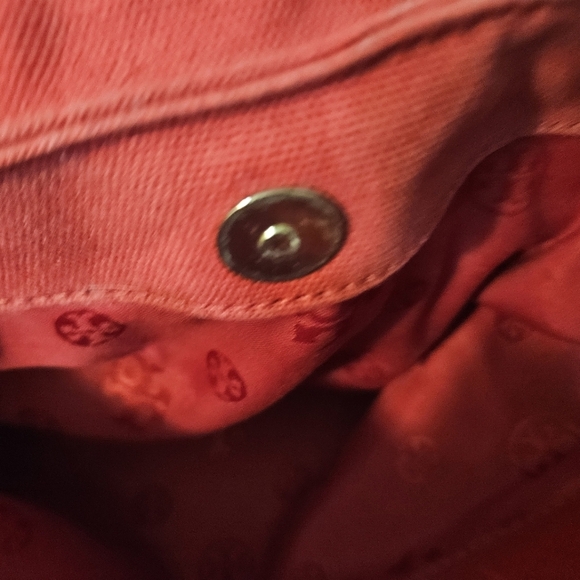 Tory Burch Red Savannah Print Women's Canvas Tote - Picture 14 of 15